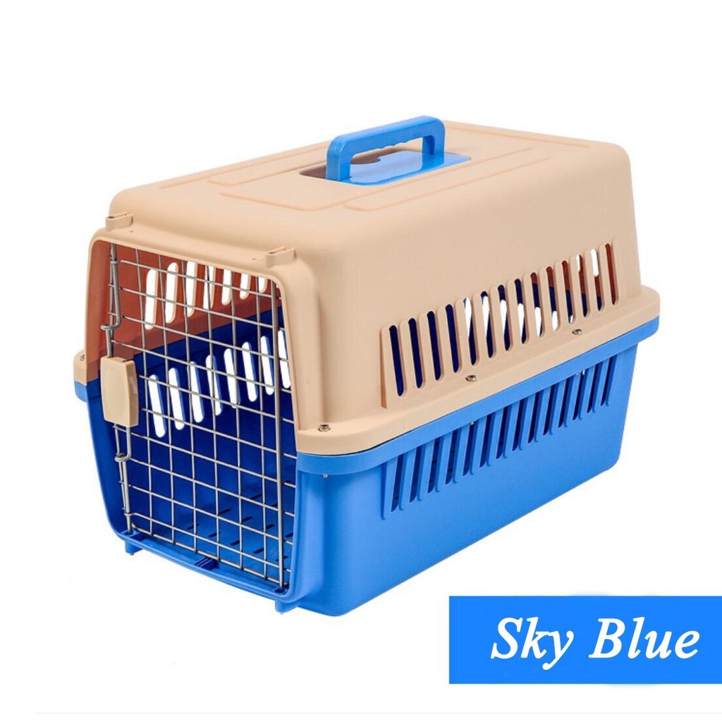 KANDANG KUCING / PET CARGO / PET CARRIER / KANDANG KELINCI / KANDANG MUSANG /ADA TRAY PINTU BESI - KENNEL BOX COD FEZONE