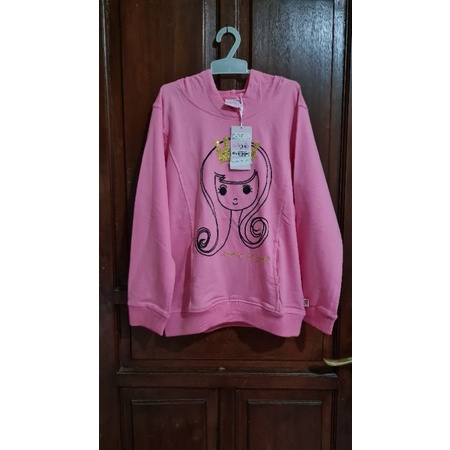Rodeo, Pakaian Anak Perempuan, Sweater Hodie, Jaket Anak, Size XL, LD = 49 cm, Pj = 59 cm, Warna Pin