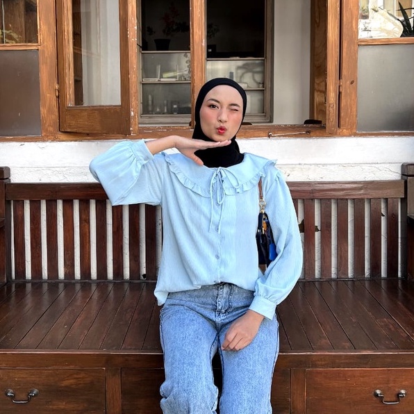 Eloca.co Ha ri Blouse Wanita Atasan Vintage-6