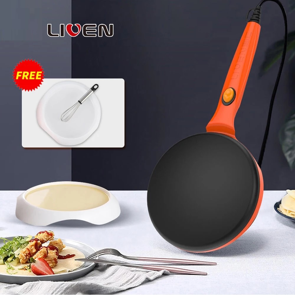 LIVEN BC-411A -Thin Pancake Baking Non-Stick Pan - Alat Pembuat Crepe Dadar Gulung Praktis 600W