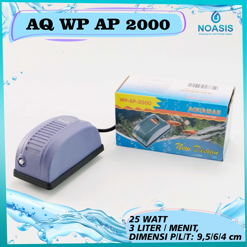 AERATOR MESIN UDARA 1 LUBANG AQUAMAN WP AP 2000 / WP-AP-2000 AQUARIUM