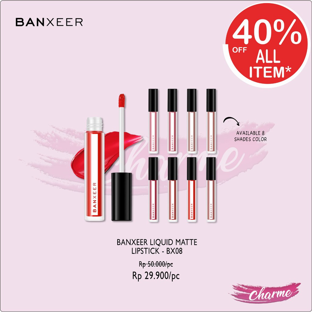 (READY &amp; ORI) Banxeer 8 Colors Long Lasting Waterproof Liquid Matte Lipstick - BX08 BX 08