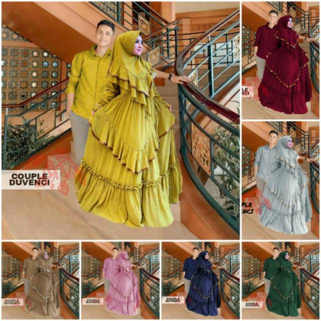 MUSLIM COUPLE TERLARIS DUVENCI CP | Baju Couple Setelan Gamis Brukat Kondangan Terbaru | Baju Pasang