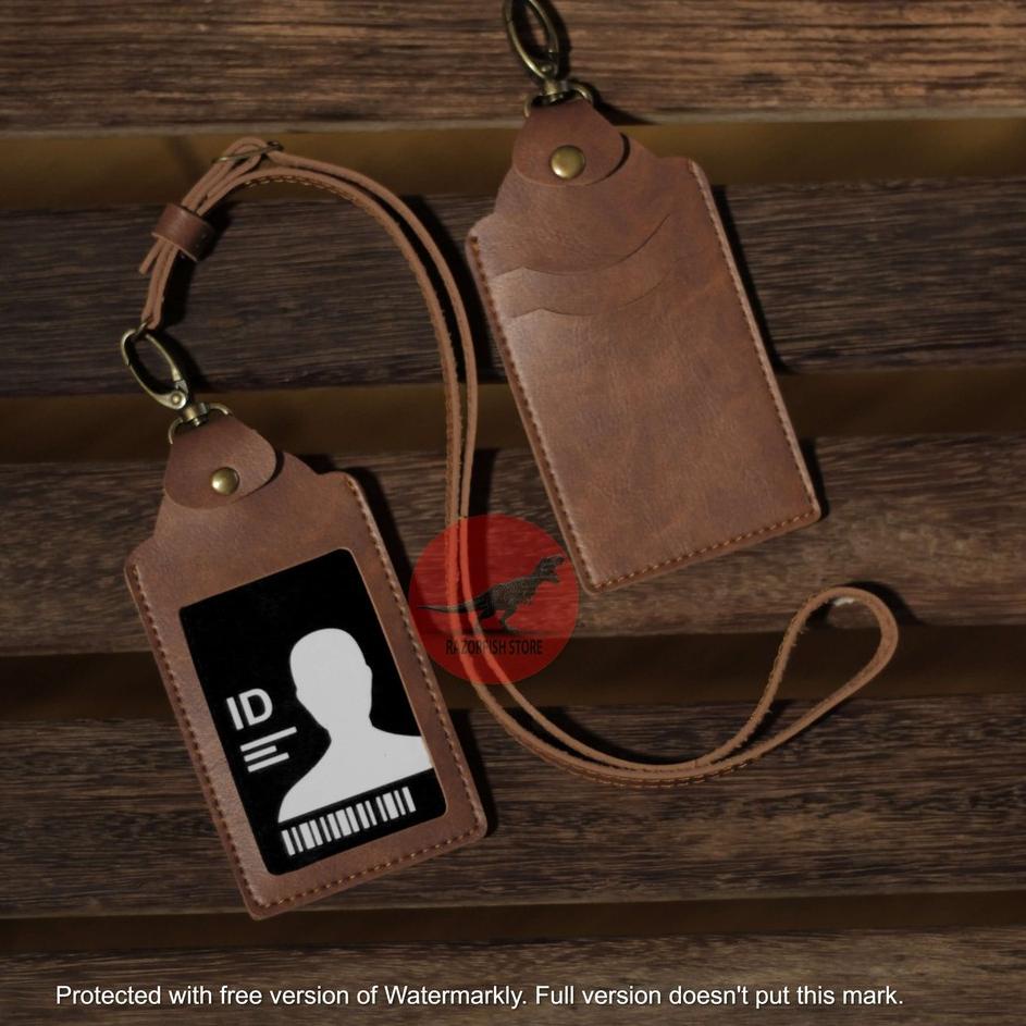 

Name Tag ID Card Holder / Panitia / Gantungan Kartu Nama / Tali ID Card Nama Kulit QUICK Slot Kartu 국