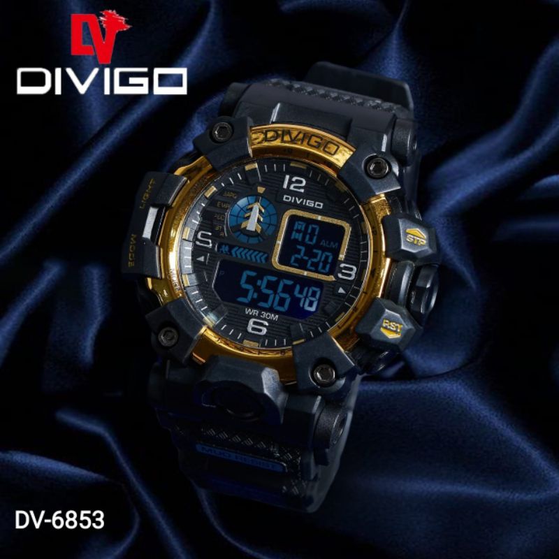 (Terima Cod)Jam Tangan Wanita/Pria Divigo Digital STP Anti Air/Water Resist Strap Rubber/Karet(Dikirim Jakarta)