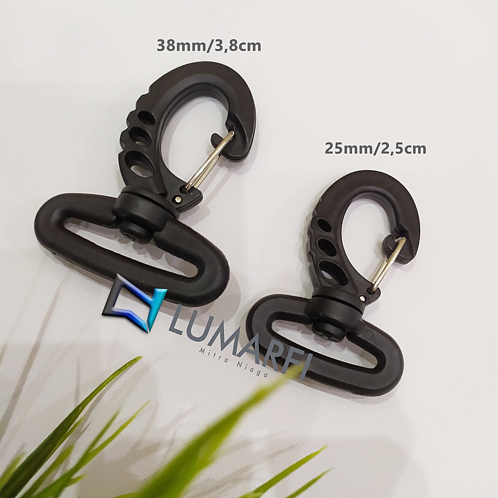 Pengait/Kaitan/Cantolan Tas 2,5 cm dan 3,8 cm Hitam / Pengait Tali Selempang / Pengait tali sling ba