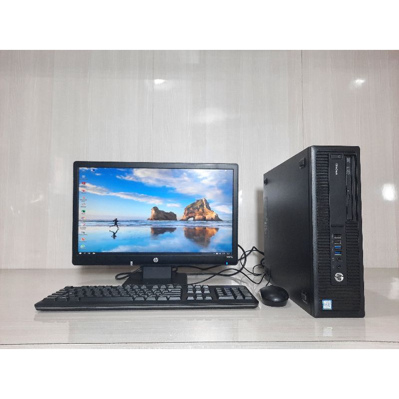 Paketan Pc Hp Elitedesk 800 G2 Core i7 Gen 6 Ram 8Gb Lcd 20in wide Siap Pakai