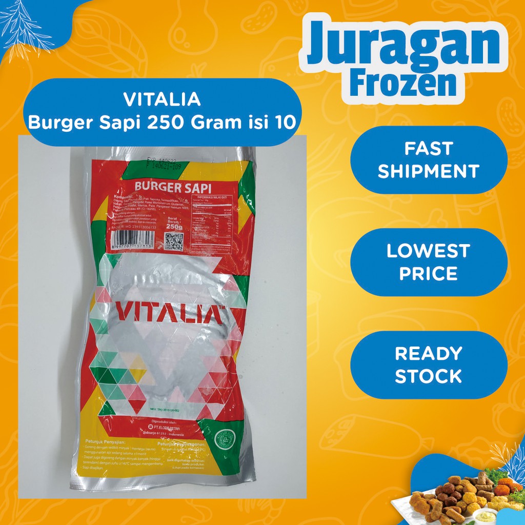 

Vitalia Burger Sapi 250 Gram isi 10