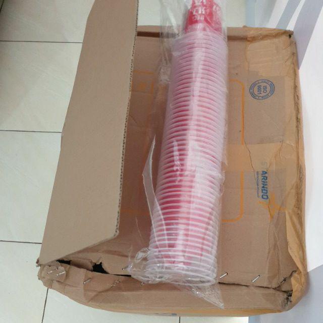 Sablon Gelas Cup Plastik Oval 16oz Ketebalan 9 Gram Minimal Order 1000 Pcs