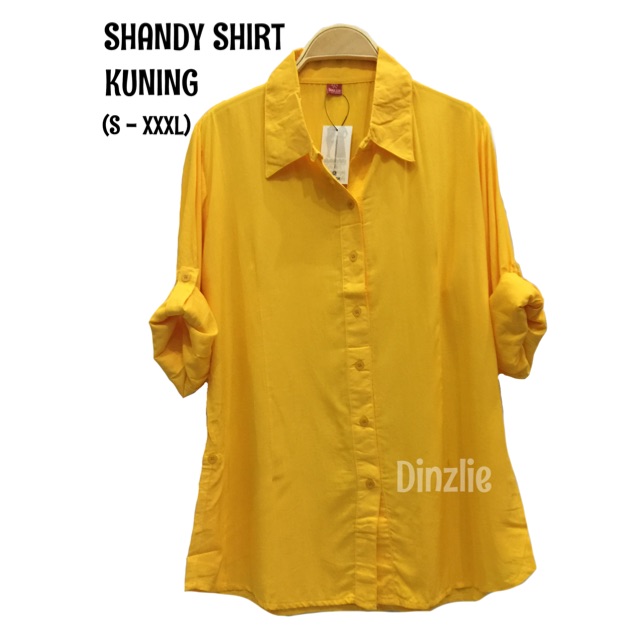  KEMEJA  RAYON POLOS WANITA WARNA KUNING  Shopee Indonesia