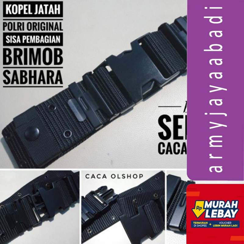 ARMYJAYAABADI Kopel Jatah TNI POLRI Original Klik Komando Tactical Blackhwak Hitam kuningan asli