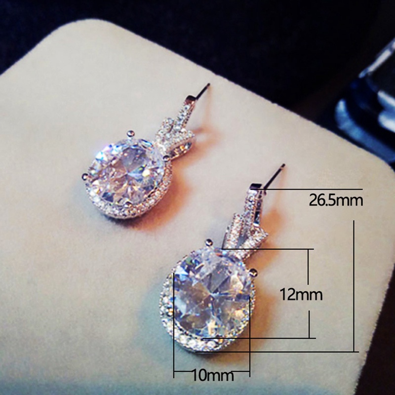 Fancyqube Anting Juntai Cubic Zirconia Aaa Warna Silver Untuk Wanita