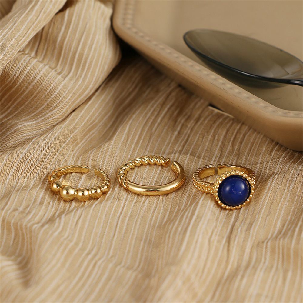 Needway  Geometric Women Finger Ring Personality Rings Set Korean Style Rings Trendy Chain Punk Creative Frog Crystal Portrait Coin