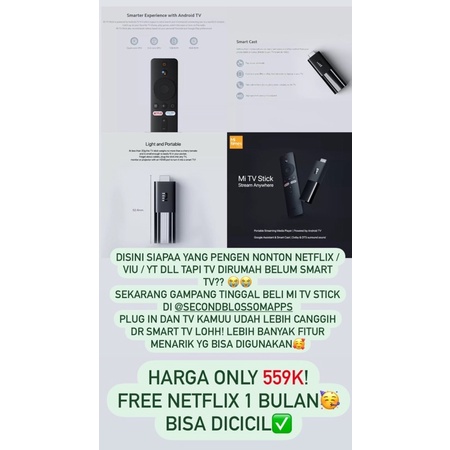 XIAOMI  MI TV STICK GRATIS NETFLIX 1 BULAN