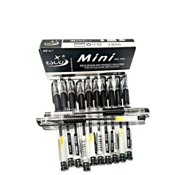 Vinztstore - Pulpen Gel Mini Esco Pulpen Gel Hitam Esco 0.5mm Ballpoint Gel Esco Mini Murah