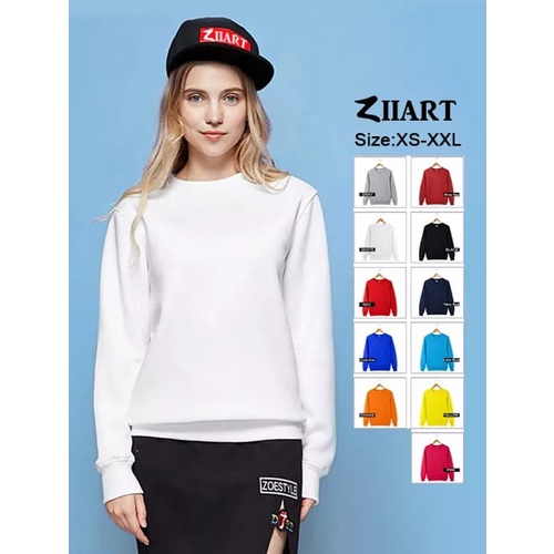 Sweater Crewneck Basic Polos Wanita Pria Couple Size (M-XXL) Crewneck Polos Oversize Unisex Basic Sweater Polos Fleece Premium Sweter Pria Wanita Oversize Tebal Korean Style Kekinian Sweatshirt Wanita Oversize Jumbo Sweater Polos Cewek Cowok Tebal Korea