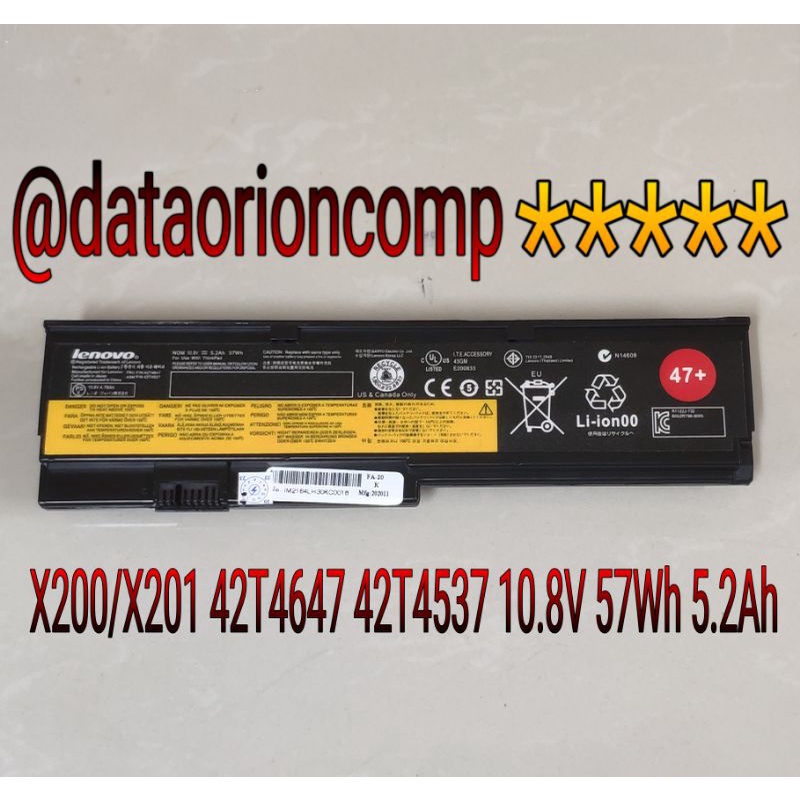 Baterai Battery Lenovo Thinkpad X200 X200s X201 X201i X201s