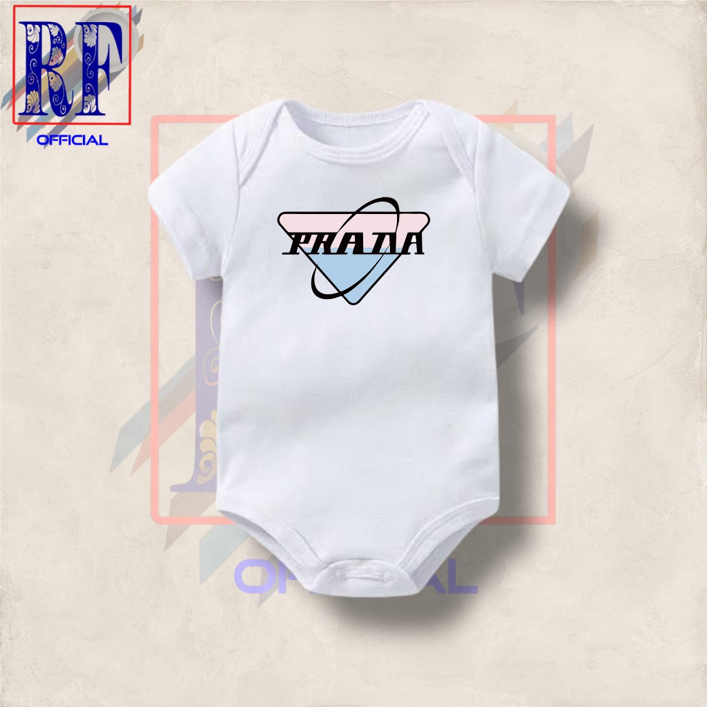 BABY JUMPER BRAND DISTRO PRADA KAOS BAJU BAYI TSHIRT TEE BAJU KODOK ANAK KIDS PENDEK KAOS DISTRO SIZ