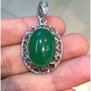 Liontin Titanium Batu Hijau Garut Medium Size HQ