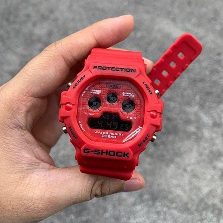 7.7 Fasion sale JAM TANGAN G SHOCK Digital BABY G GLX5600 DW-5600 5900 RUBBER MERAH DIGITAL buruan