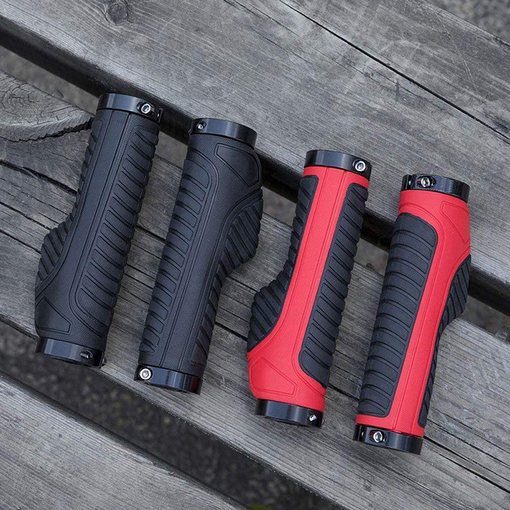 Lanfy Grip Sepeda Ergonomis Non Selip MTB Ultralight Aksesoris Sepeda Penyerapan Shock Kunci Ganda Bar End Anti-Selip Stang Grips