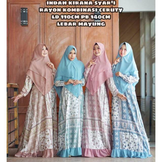 [REAL PICTURE] GAMIS SET INDAH KIRANA SYAR'I / GROSIR / TANAH ABANG / PGMTA / RAYON VISCOSE/BIG SIZE