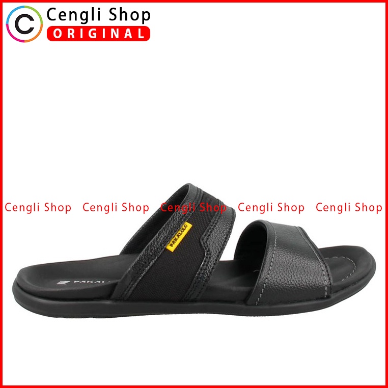 SANDAL SLIDE PAKALOLO PRIA ORIGINAL CASUAL KULIT ASLI HITAM PB40