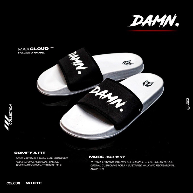 Sandal Pria Maximall MAXSLIDE DAMN White Maximall Footwear