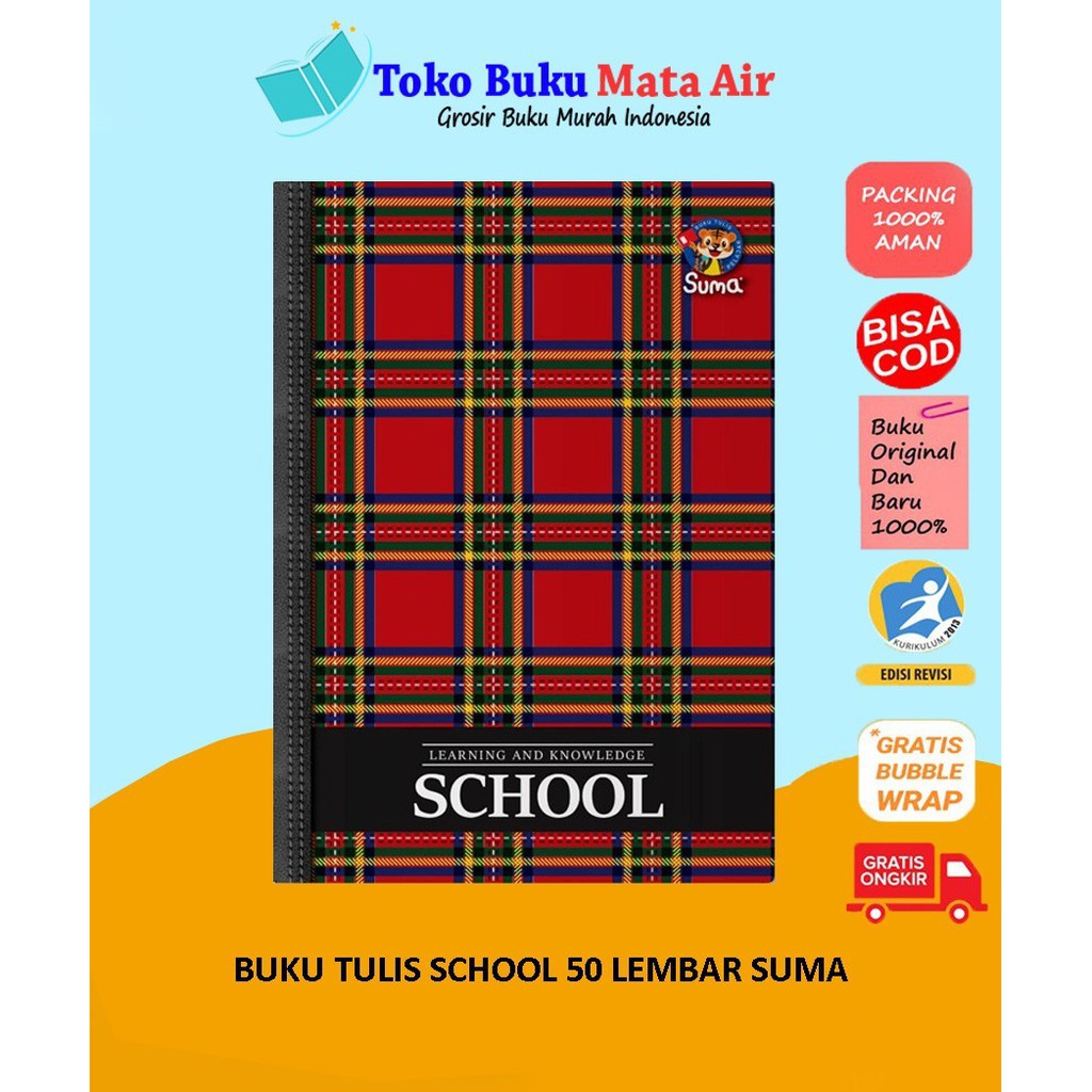 

BEST SELLER BUKU TULIS SCHOOL SUMA ISI 10 BUKU 50 LEMBAR PER PACK