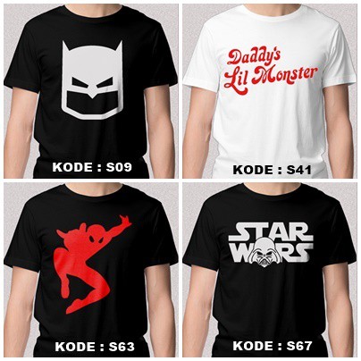 KAOS SUPERHERO baju distro CUTTING SPIDERMAN LOGO [MIX]