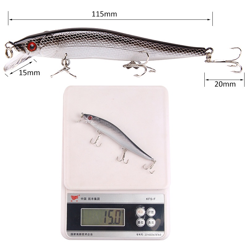 6 Colors Top Water Lure Spinner Bait Minnow Lure Fishing Bait 15g/11.5cm Floating Lure