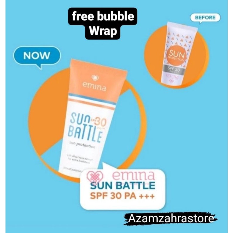 Jual SUNBLOCK EMINA / EMINA sun battle sun protection SPF 30 original Bpon 60ml Shopee Indonesia