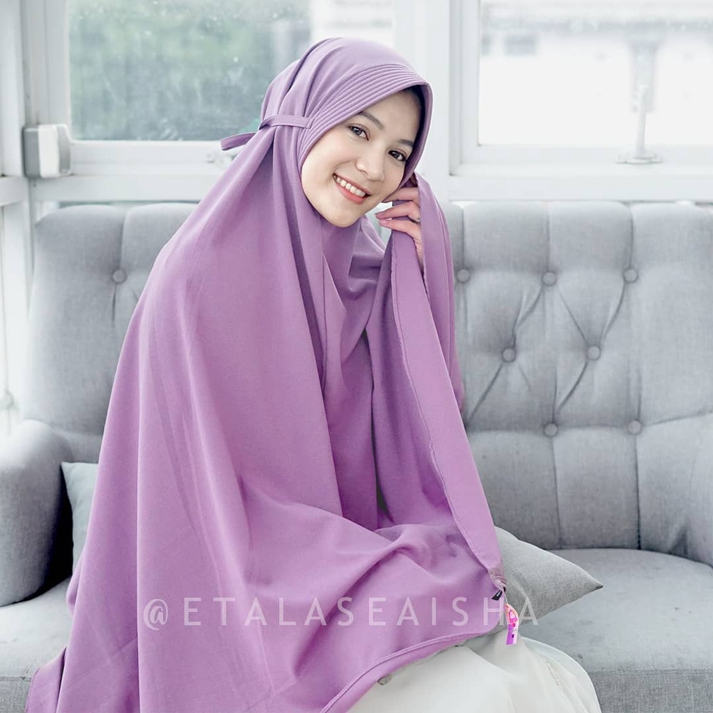 TERBARU Khimar JUMBO PET TALI bahan Wollpeach premium