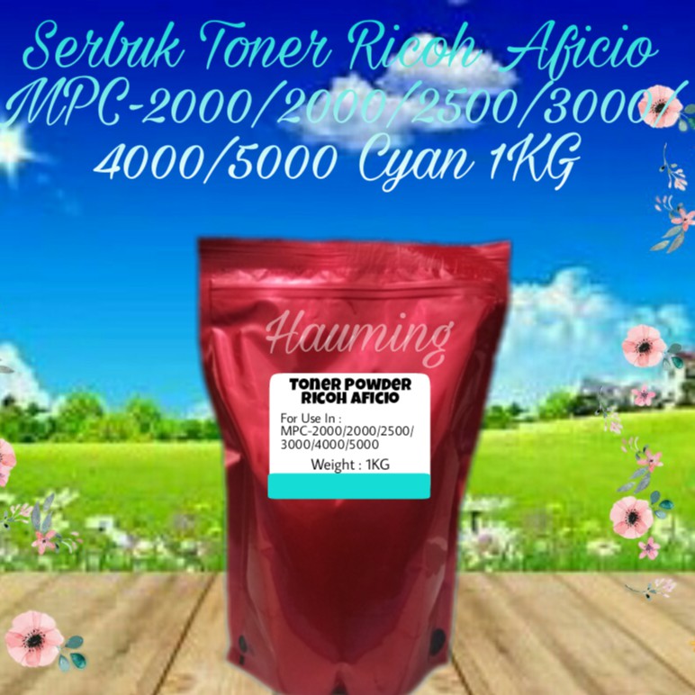 Serbuk Toner Ricoh Aficio MP C2000 C2500 C3000 C4000 C5000 MPC2000 MPC2500 MPC3000 Cyan 1kg