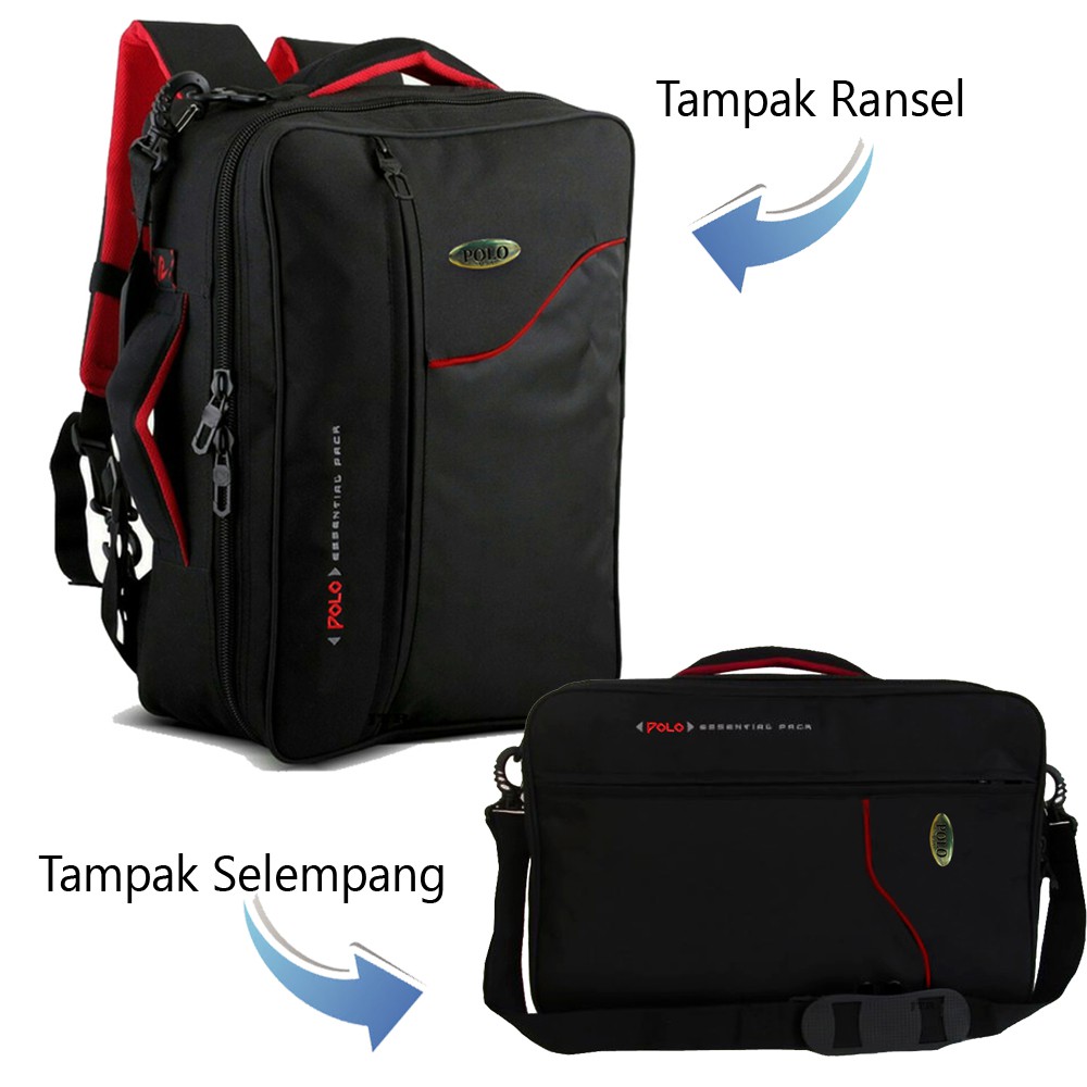 SHOPEE 6.6 SUPER SALE!! Ransel Polo USA 3in1 2018-17 Multifungsi Original - Black