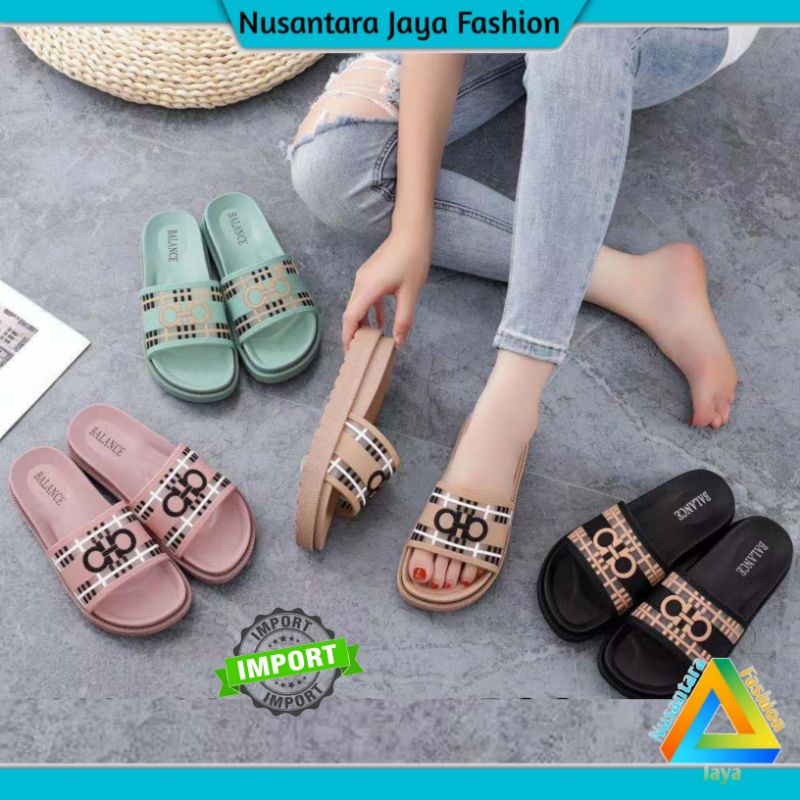 Sandal Wanita WEDGES - Sandal Jelly Wanita - Sendal Kekinian - Sandal Balance 1603 76A