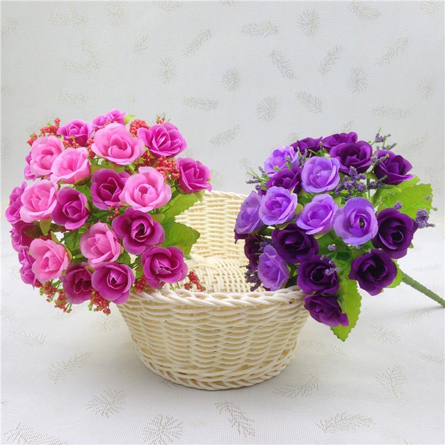 COD BUNGA ROSE  BUNGA TANGKAI PLASTIK BUNGA ARTIFISIAL BUNGA PAJANGAN IMITASI  BUNGA HIASAN BT9002-4