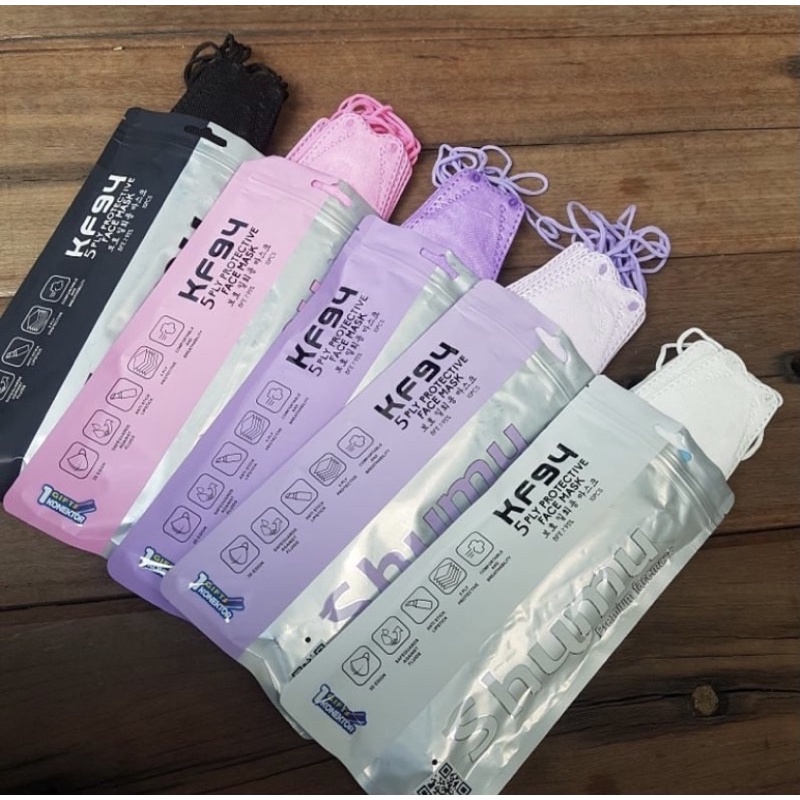 MASKER KF94 SHUMU 5PLY FREE KONEKTOR 1PACK ISI 10PCS MIX WARNA