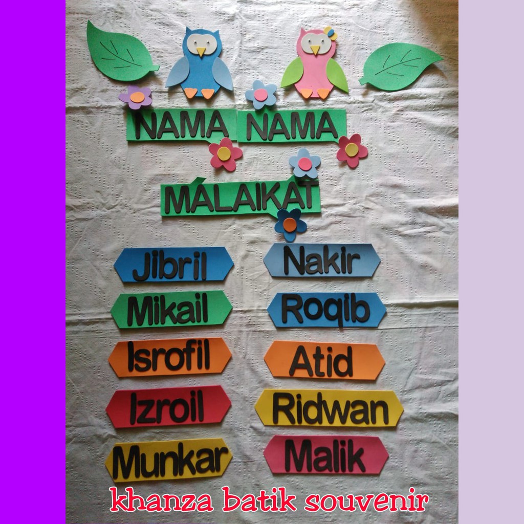 Jual HIASAN KELAS/MAINAN EDUKASI/PERAGA TEMPEL/NAMA MALAIKAT Shopee