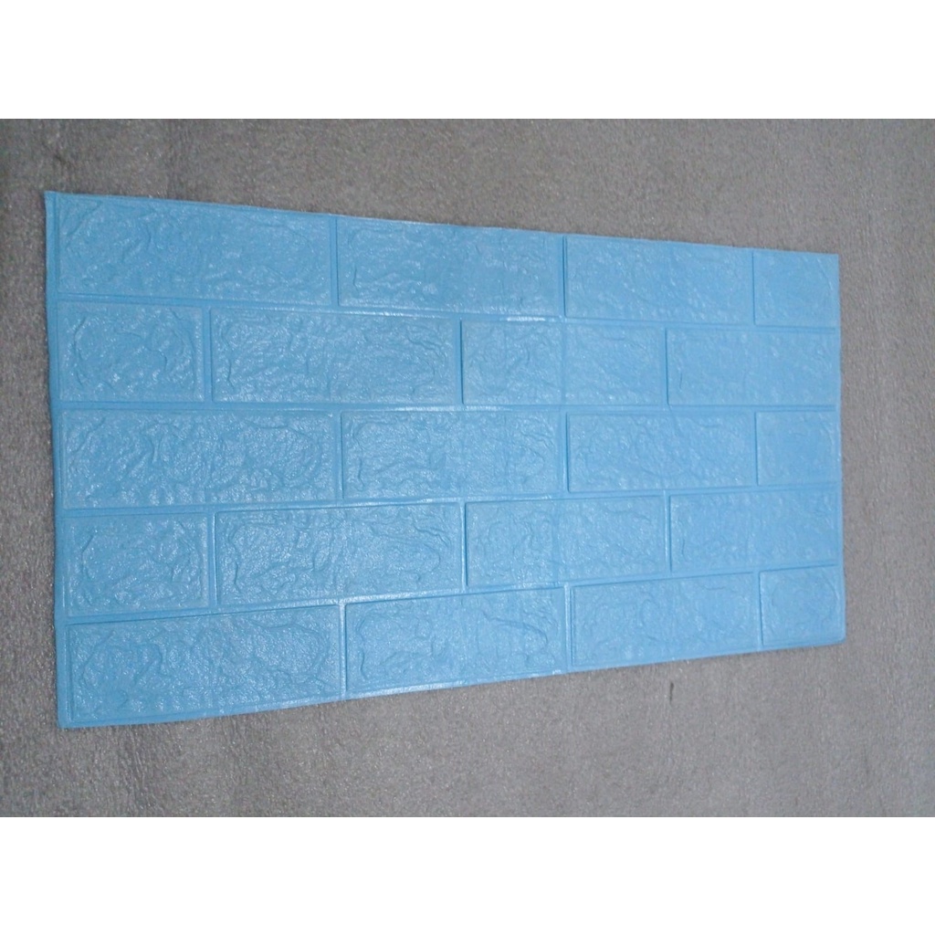 INFY - R535 Wallpaper Dinding Foam 3D Kecil Motif Batu Bata / Walpaper Stiker Dinding Dekorasi Kamar-BIRU