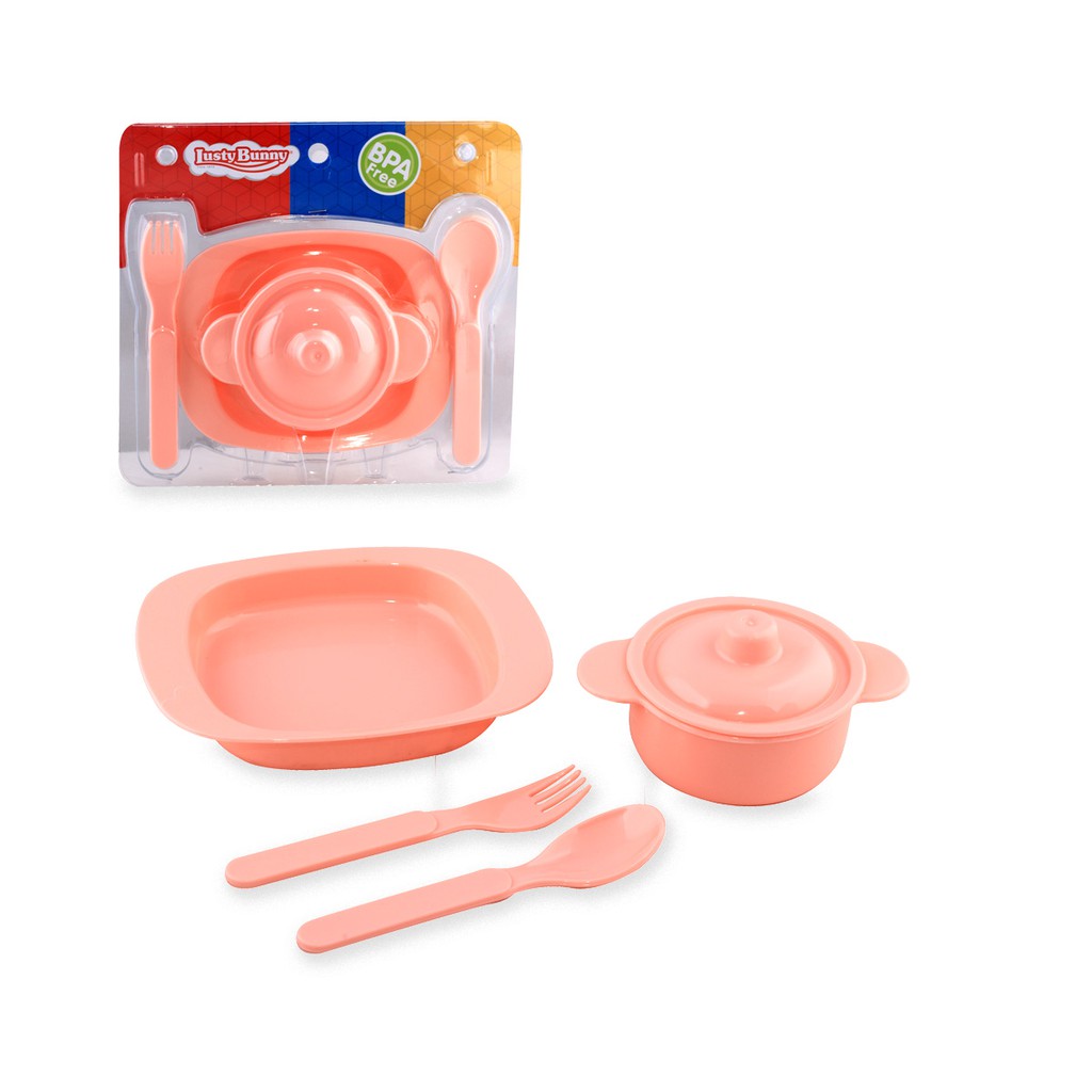 LustyBunny Feeding Set Perlengkapan Makan Kemasan Mika