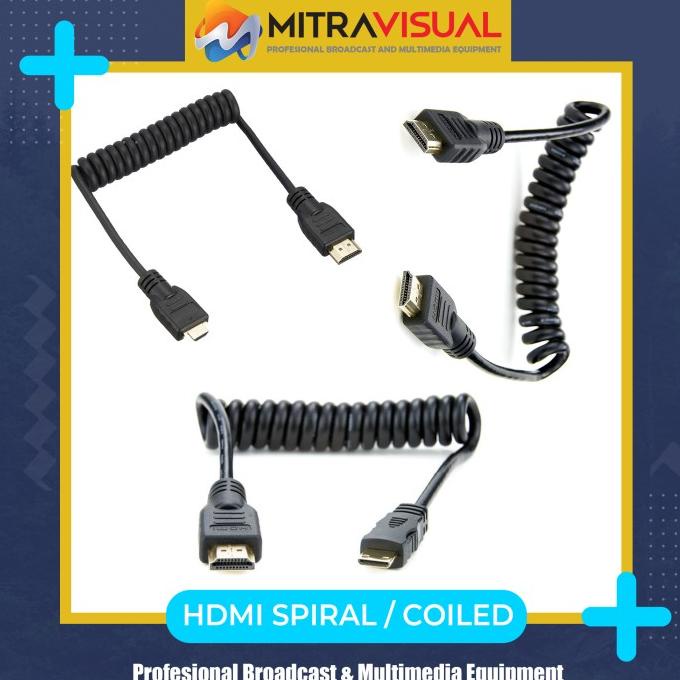 Full Hdmi , Mini Hdmi , Micro Hdmi To Full Hdmi Coiled Spiral 30-80Cm