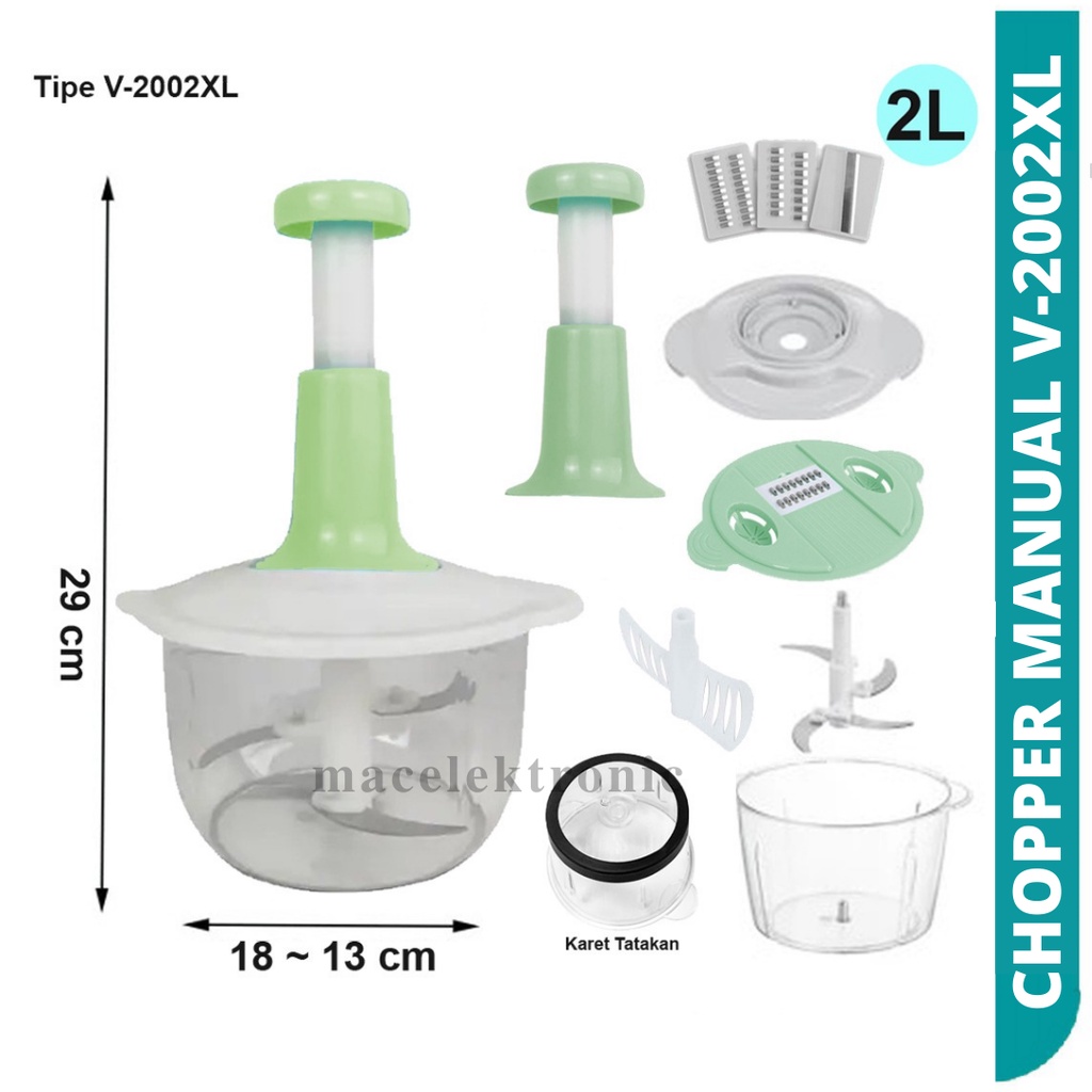 Chopper blender capsule pemotong manual tekan pencacah penggiling daging mixer adonan multi fungsi