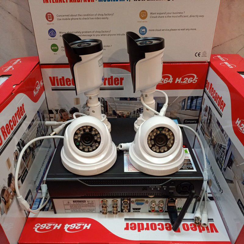 Paket Kamera Cctv 4 Channel 4 Kamera 5mp Full hd 1080p Wifi Series Komplit Tinggal Pasang