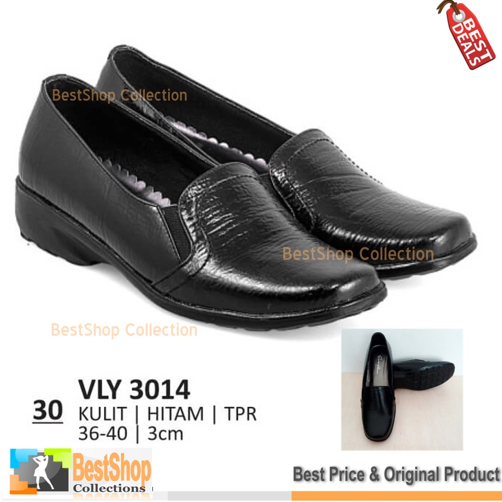 SEPATU KERJA WANITA PANTOFEL HEELS 3 CM / PANTOFEL KULIT WANITA