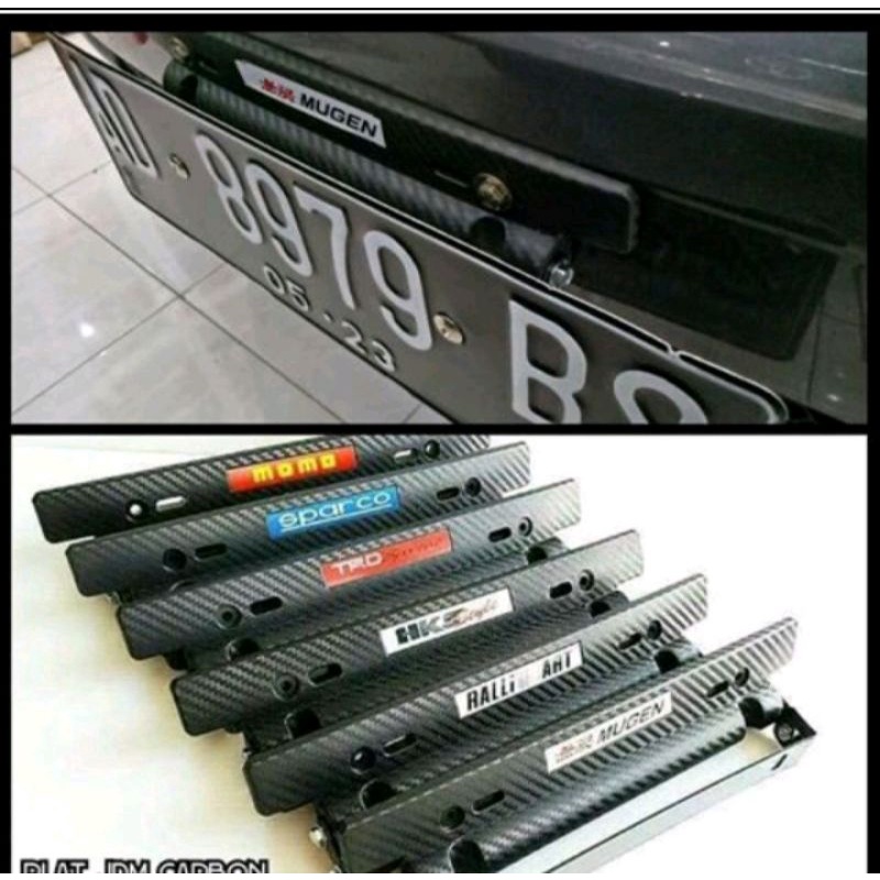 Tatakan/ Dudukan plat nomor Racing Carbon ( JDM ) Mobil all new Avanza