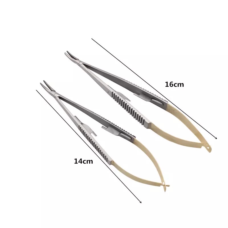 Castroviejo micro Dental needle holder straight with lock lurus forceps surgery tang gigi gusi