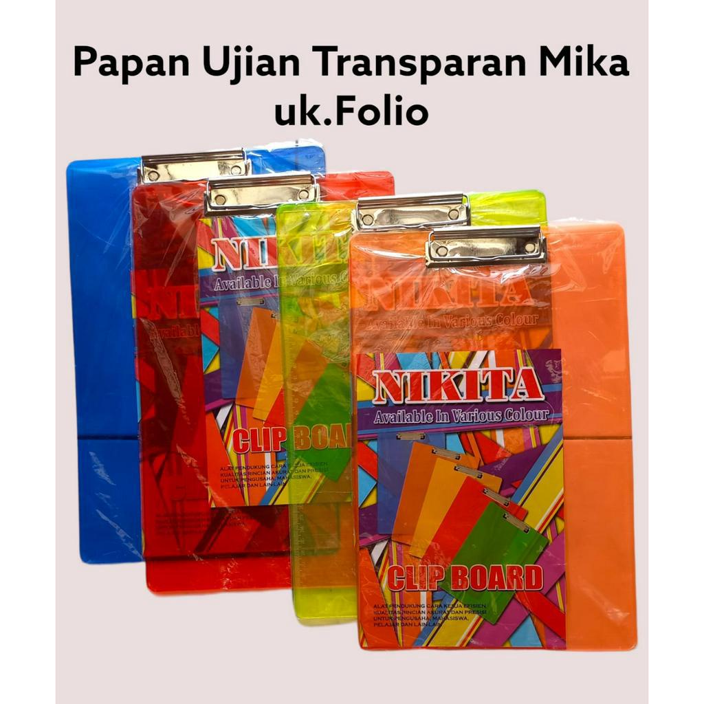 

Papan Ujian Transparan Mika F4 (Clipboard Folio)