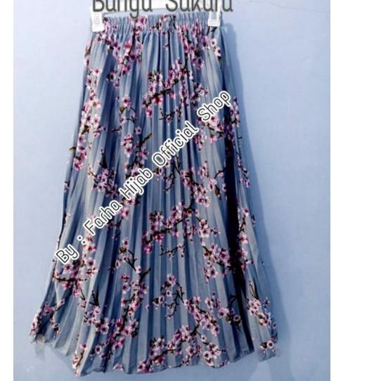 (STOK TERBARU) [Farha Hijab] ROK PLISKET / ROK PLISKET MOTIF BUNGA / ROK PLISKET MOTIF PREMIUM / ROK