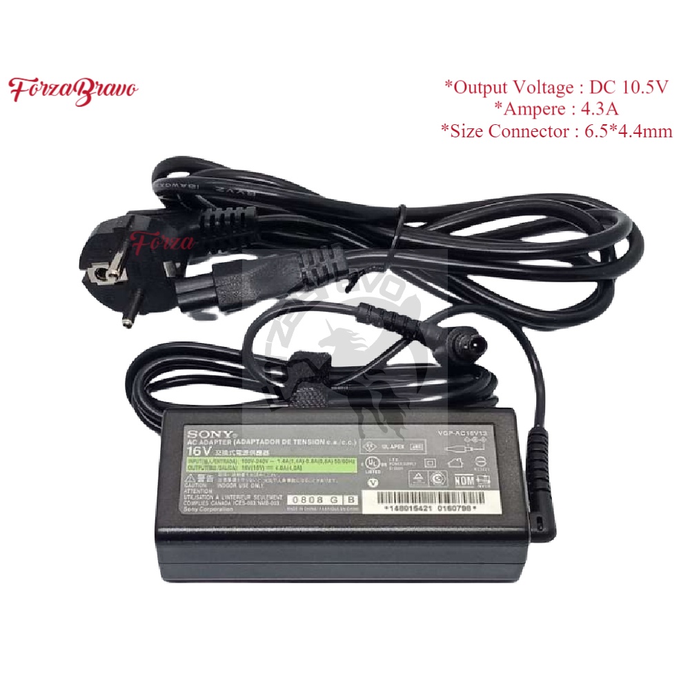 SONY AC Adapter Laptop Fit VAIO VGN-TT26GN VGN-FE570G VGN-FE590 / 16V 4A (6.5*4.4mm) 65 Watt - NEW